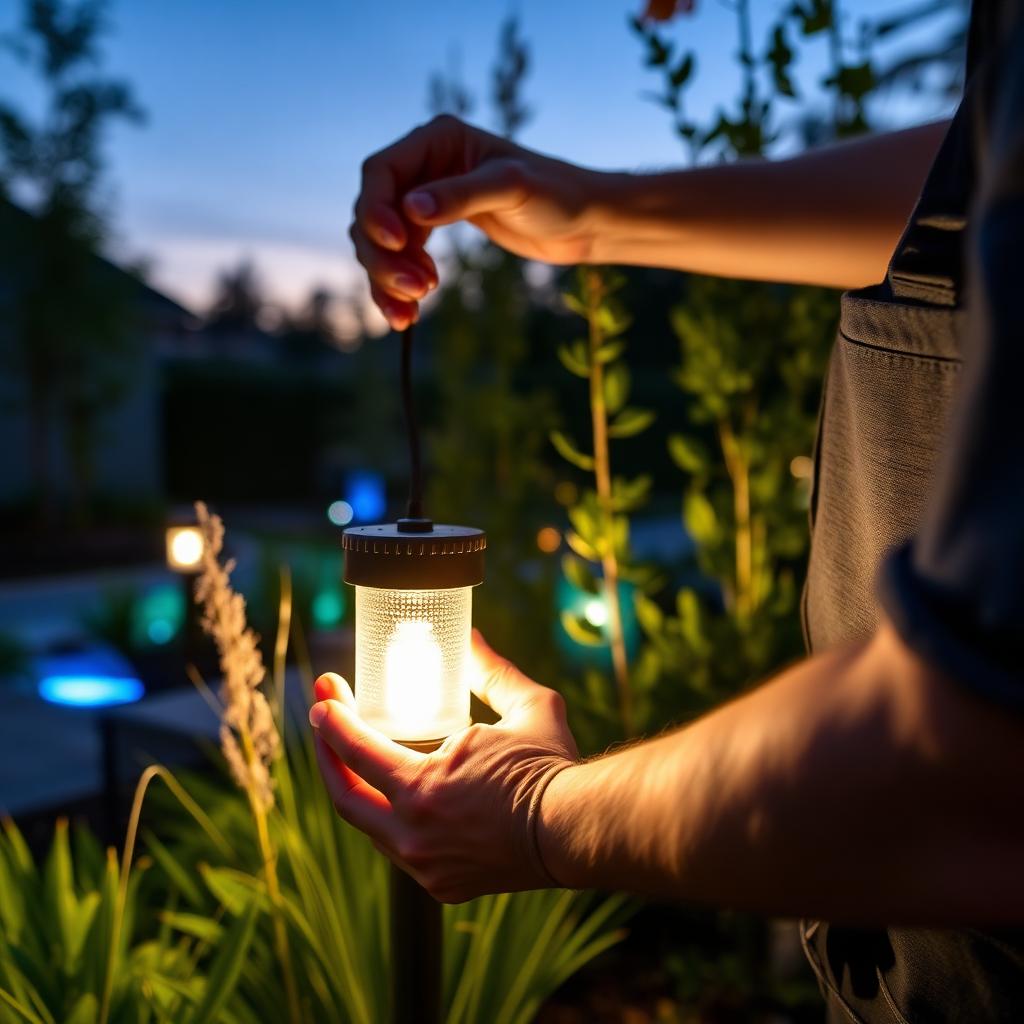 Landscape uplighter install